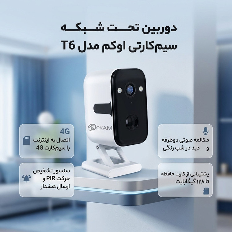 دوربین مداربسته تحت شبکه اوکم پرو ( Okam pro ) مدل T6